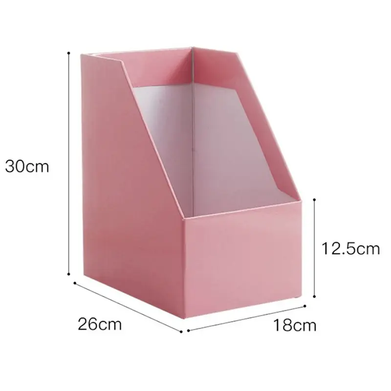 WORTHOWN-4X Kraft Paper Magazine Rack Bookend Large Book Stand File Holder Foldable Documents Organizer Office Storage Rack