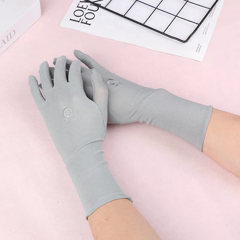 

Набор из 1 дышащих тонких варежек для вождения для женщин; Защита от ультрафиолета, эластичная ткань для летней одежды