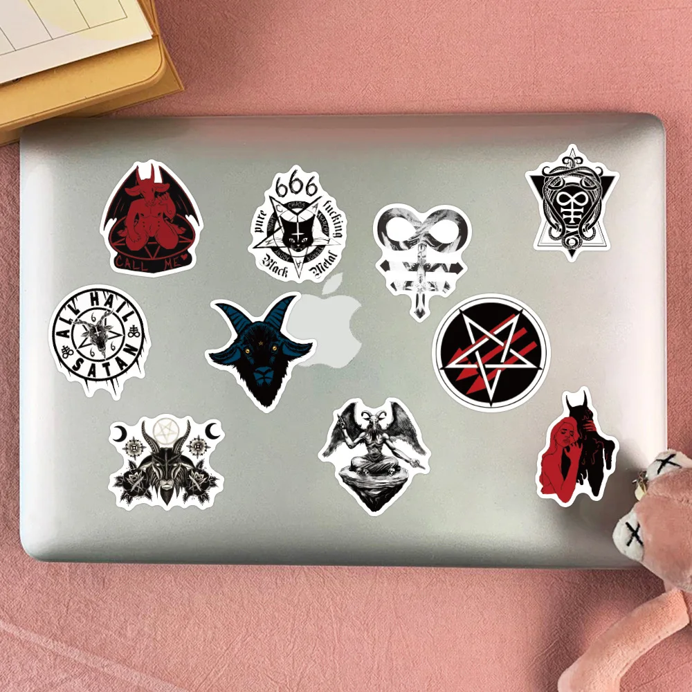 50pcs Demon Satanism Stickers Gothic Falling Angel Baphomet Vinyl Decals Scooter Car Motorcycle Bike Laptop Cool Sticker  Toy