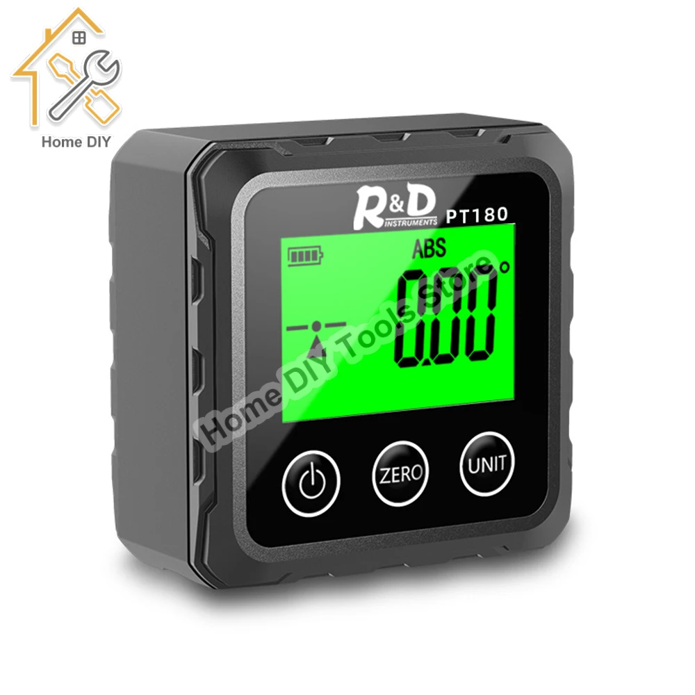 

PT180 Digital Display Inclinometer High Precision Electronic Tilt Box Angle Ruler Magnetic Goniometer Measuring Slope Level