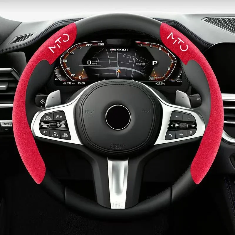 

Car Steering Wheel Cover black suede leather for Alfa Romeo MITO Giulietta Giulia 166 147 156 159 Car Steering Wheel Cover