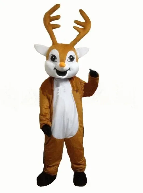 Christmas Deer Mascot Reindeer Mascot Costume Fancy Dress Sika Deer Cartoon Character Costume for Halloween Elk Performance