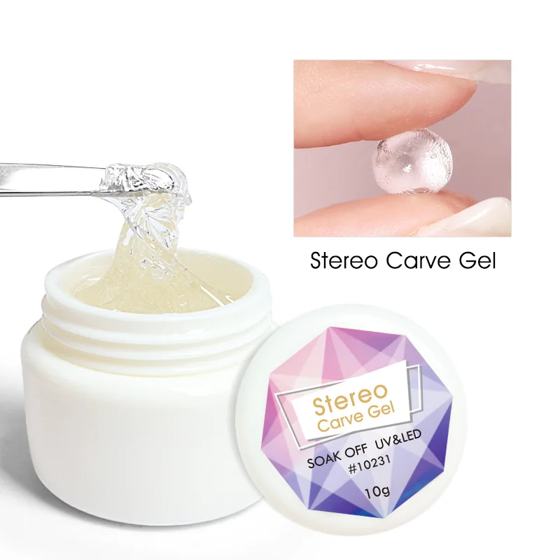 Venalisa Stereo Carve Gel 5D Modelling Sculpture Transparent Color PVC Gel Soft Ring Design Soak Off UV LED Nail Manicure