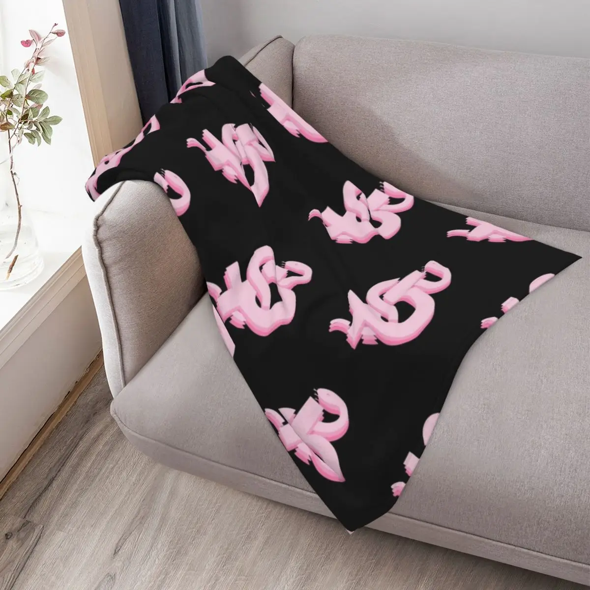 Coperta da tiro rosa con logo Blackbear Designer pesanti per dormire calde per coperte anime invernali