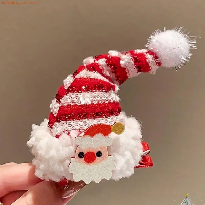 G92D Festival Hair Clip Christmas Santa Hats Hair Pin Party Hair Styling Accessories