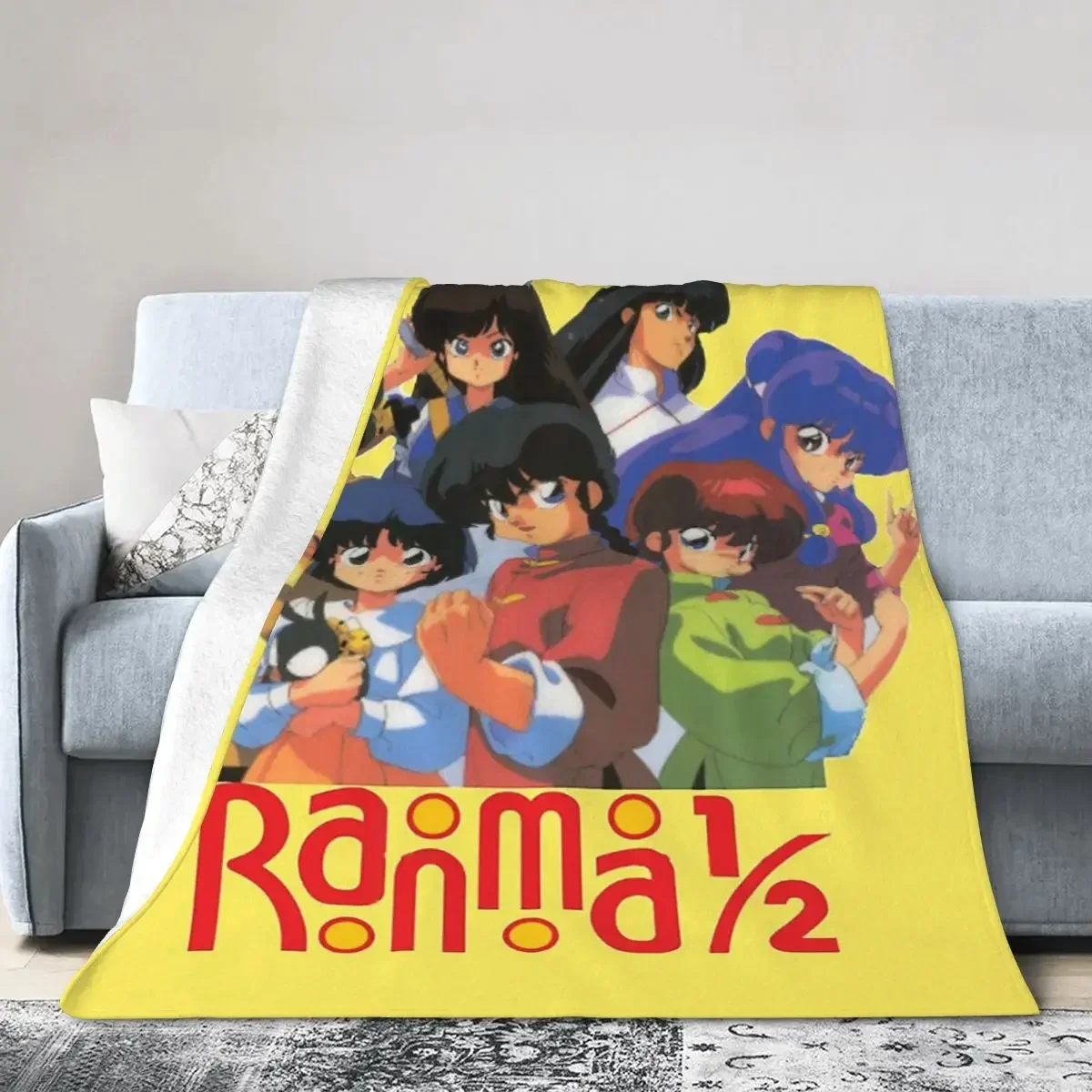 Ranma 1/2 Saotome Pig Girls  Blanket Soft Warm Flannel Throw Blanket Plush for Bed Living room Picnic Travel Home Sofa