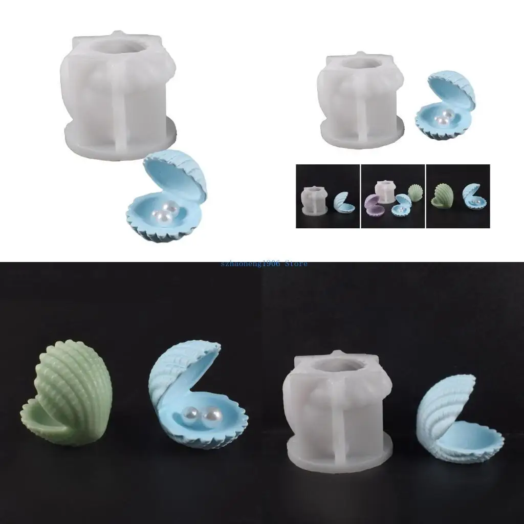 

85LF Fashion Shells Shaped Sturdy Silicone Mold for Jewelry Box Crafting and Candy Storage Includes Easy Release Lid