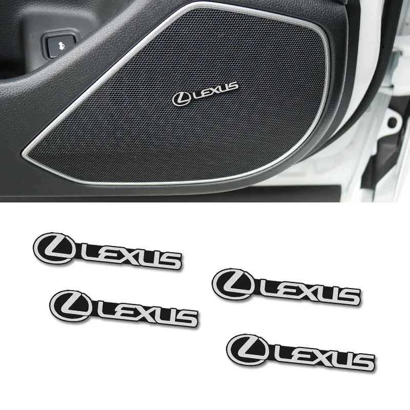 4/10Pcs Car Audio Emblem Stickers Badge Decal Decoration For Lexus ES RX NX LS UX LM LX GX LC RZ IS CT GS RC HS SC IS300 RX350