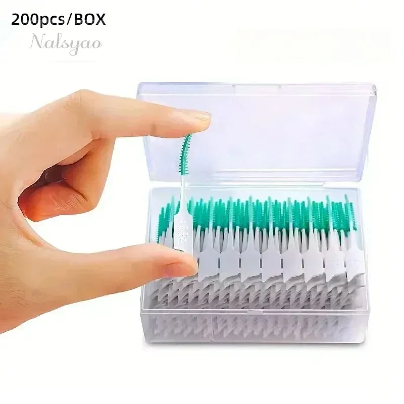 200Pcs/Box Soft Rubber Interdental Brush Teeth Cleaning Tools Between Teeth Dental Oral Hygiene Care