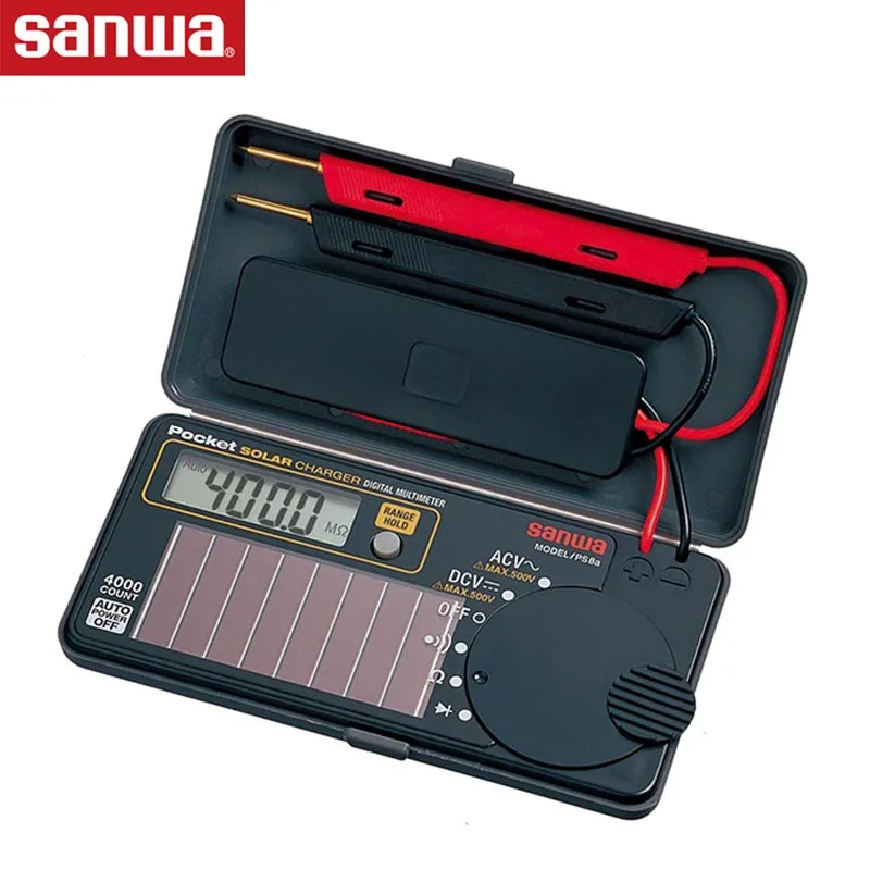 Sanwa PS8a Digital Multimeters / Pocket Type, Solar charge battery DMM, Resistance / On / Diode Test