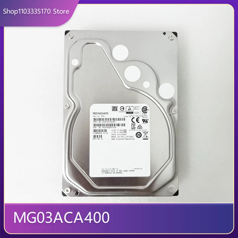 For Toshiba MG03ACA400 4TB 3.5 Inch 7.2K 64M SATA Enterprise Hard Disk