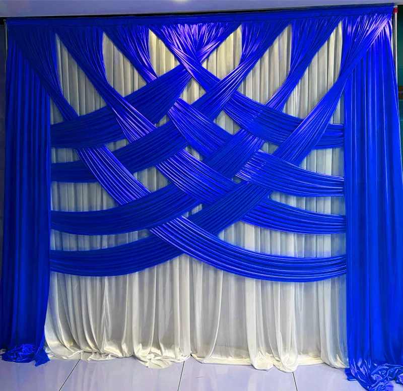 NONE 10 x10ft/x3m gemischte Farbe Eis Seide Hochzeit Hintergrund Vorhang Bühne Hintergrund für Event Party Dekoration 8