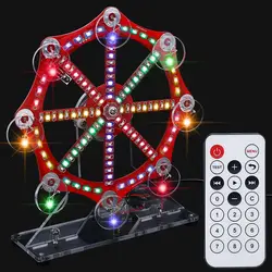 DIY LED Rotating Ferris Wheel Circuit Rotary Electronic Kit 10 Kinds Flashing Mode Soldering Project Practice Remote Control