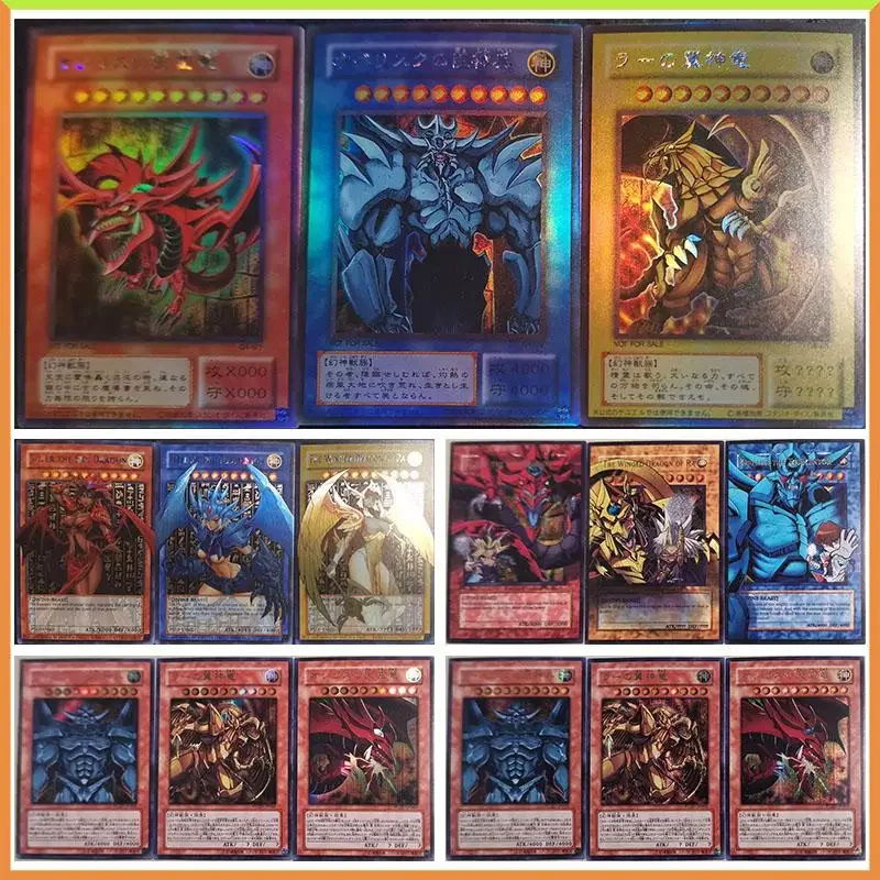 

Anime Yu-Gi-Oh DIY ACG Slifer the Sky Dragon Obelisk the Tormentor Game Refraction Collectible Card Toy for boy Birthday Present