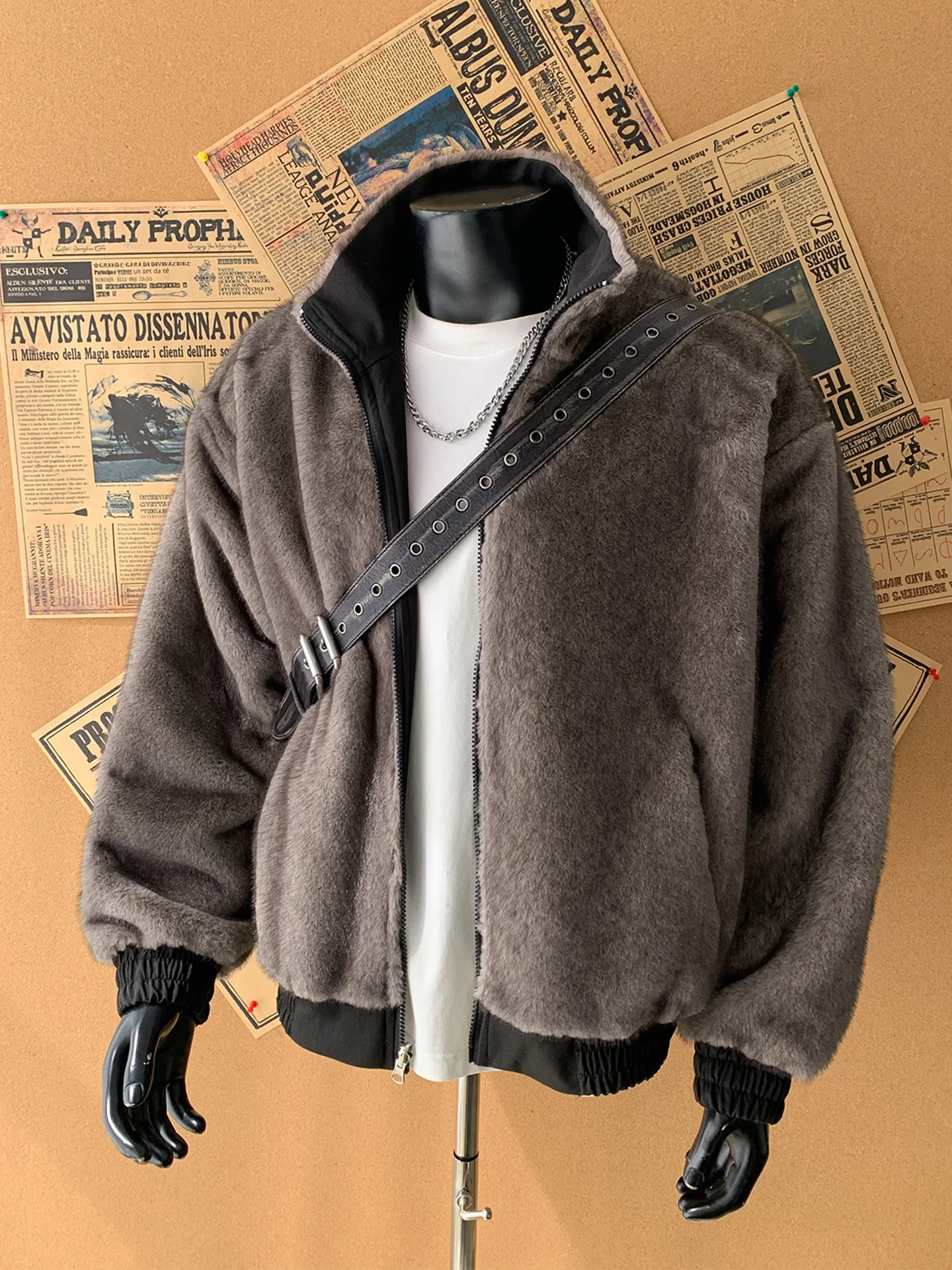   ファー裏地付き Thiened or アメリカン スレ メンズ コットン ジャケット 冬用 暖かい アウトドア カジュアル デイリー 通勤 旅行用