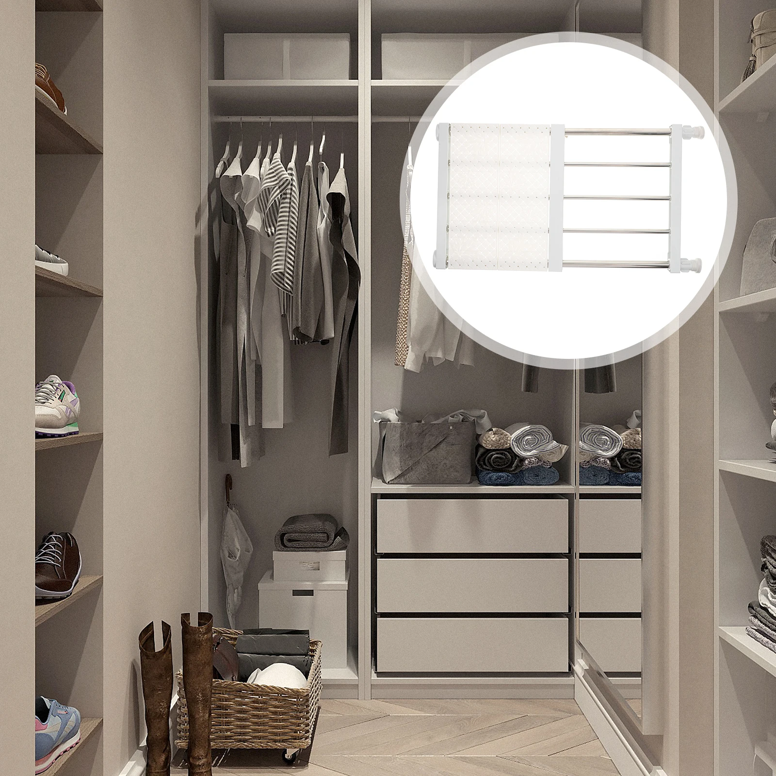 

Retractable Storage Rack Wardrobe Shelf Divider Layered Partition Sturdy Plastic Steel Adjustable Home Organizer Solution Shoe