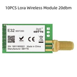 10PCS LoRa Module 868MHz 915MHz 20dBm 5.5km CDSENET E32-900T20D 5.5km Serial Port Transceiver RF Transmitter Receiver