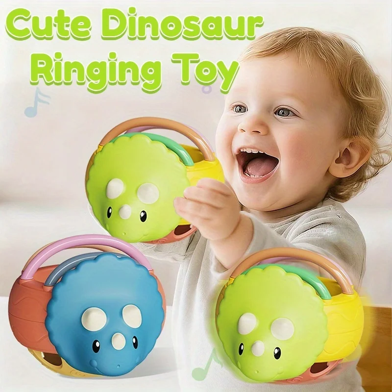 Dinosaur Ringing Toy for Infants & Youngsters - ABS Material,  Vibrant Cartoon Dinosaur Design, Perfect for Christmas Gift