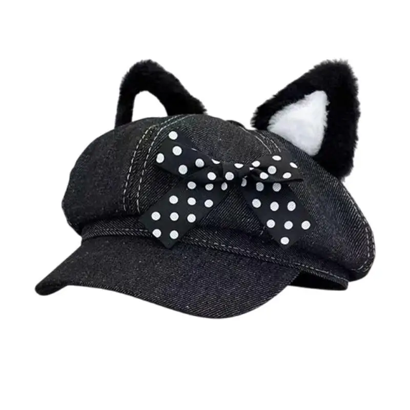 A52E เชนเข็มขัดหมวกเบเร่ต์หมวกผู้หญิงคนขับแฟชั่นแคปหนังสือนิวบอยบอยหมวกแปดเหลี่ยมระบายอากาศ