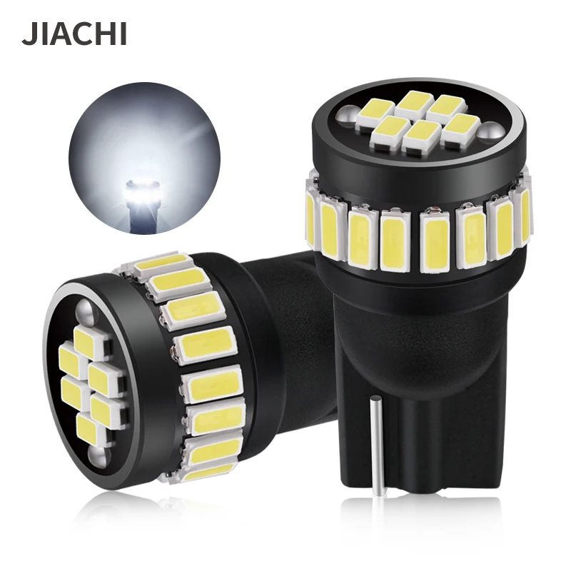 JIACHI 100PCS Wholesale For Auto CarInterior Lamp 192 168 T10 W5W Led Bulb Light 12V 240LM White Yellow Red Blue 3014chips 24smd