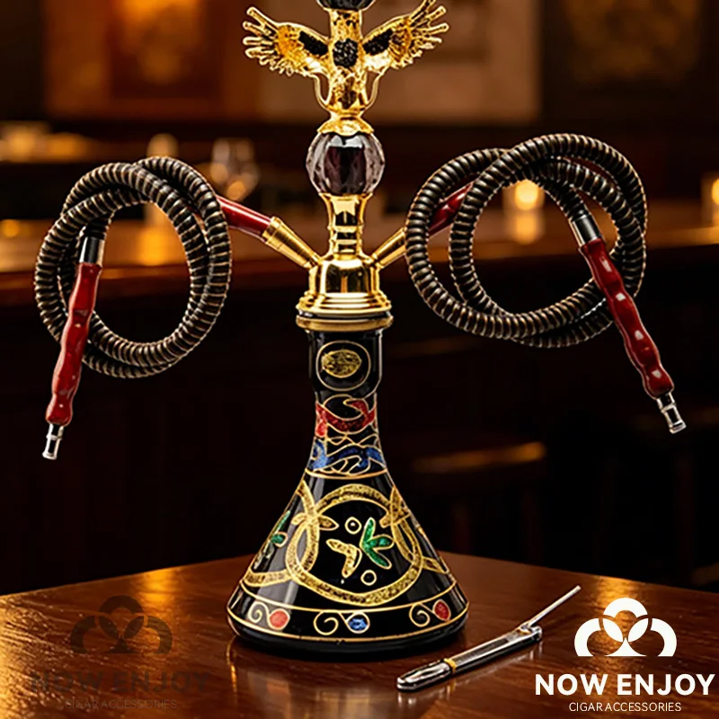 BLack Gold Eagle Design Smoking Pipe Hookah Set with Tobacco Bowl Water Pipe  Кальян Kit for Sheesha Shisha Smoke Accessories view 5