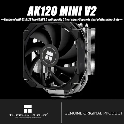 Thermalright Assassin King 120 MINI V2 CPU enfriador de aire AK120 MINI V2 equipado con ventilador de TL-D12B/AGHP4.0 antigravedad 5 tubos de calor