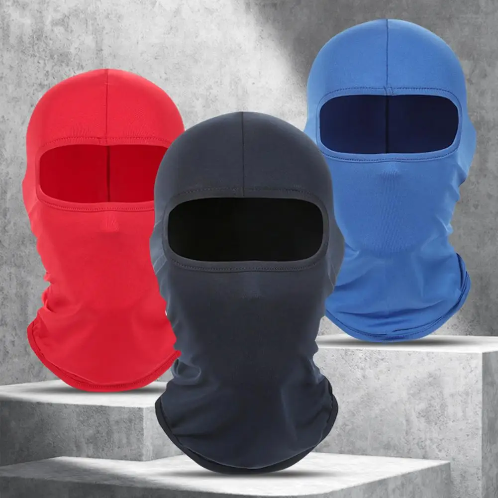 Solid Color Balaclava Ski Face Guard Outdoor Fishing Riding Cooling Neck Gaiter Full Head Windproof Sunscreen Headgear