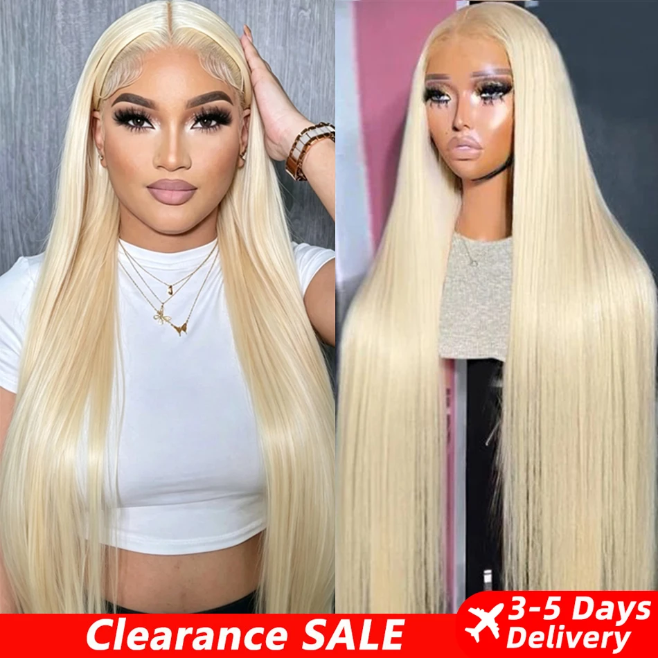 Blonde 613 13x6 Lace Frontal Wigs HD 613 Lace Front Human Hair Wigs For Women 40 Inch Long Straight Human Hair Wigs Can Be Dyed
