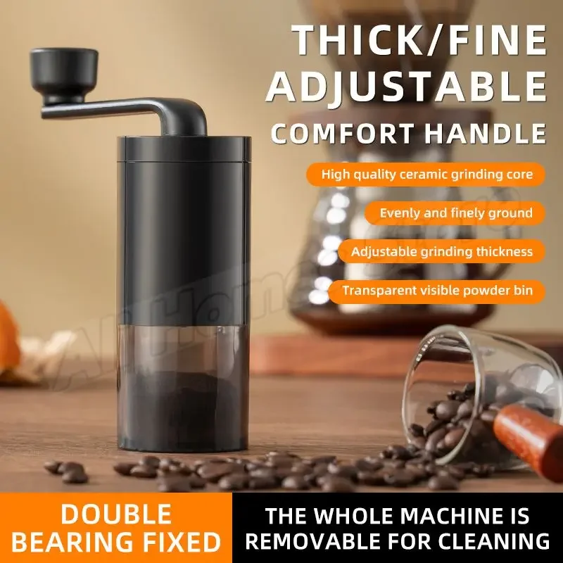 1pc Manual Coffee Grinding Machine Portable Grinder Home Outdoors Travel Hand Crank Coffee Grinder Adjustable Bean Grinder