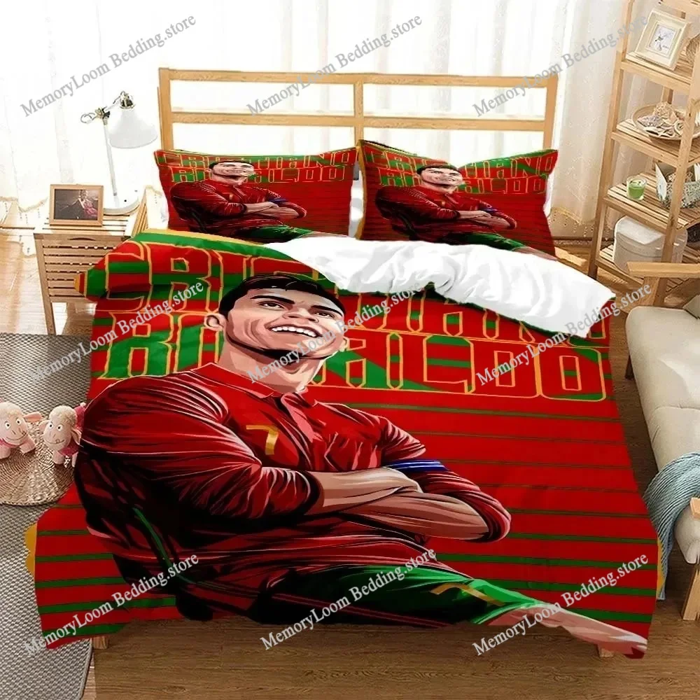 

Fashion Football Star 3D Printed Bedding for Boys Queen Bedding Set Soft and Comfortable Customized King Size Bedding Set