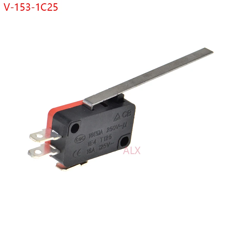 5 SZT. Przycisk taktyczny V-153-1C25, przełącznik chwilowy, mikroprzełącznik krańcowy, mikroprzełącznik, przełącznik podróżny, długi, prosty, typ dźwigni z zawiasem.