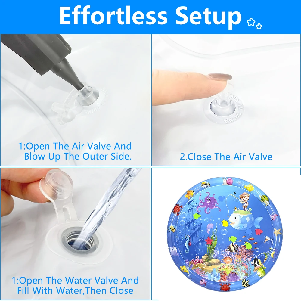 大型の新しいインフレータブル水遊びマット |   PVC クロールマット 海釣り 漫画 クールな夏の楽しみ 非毒性&ポータブル