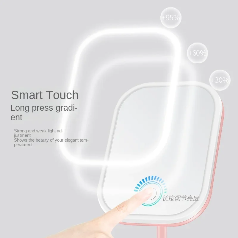 مرآة الغرور Led ذكية قابلة للتعديل أحادية اللون/3 ألوان ضوء المرآة البالونية سطح المكتب ملء ضوء مرآة نموذج شحن بلمسة واحدة