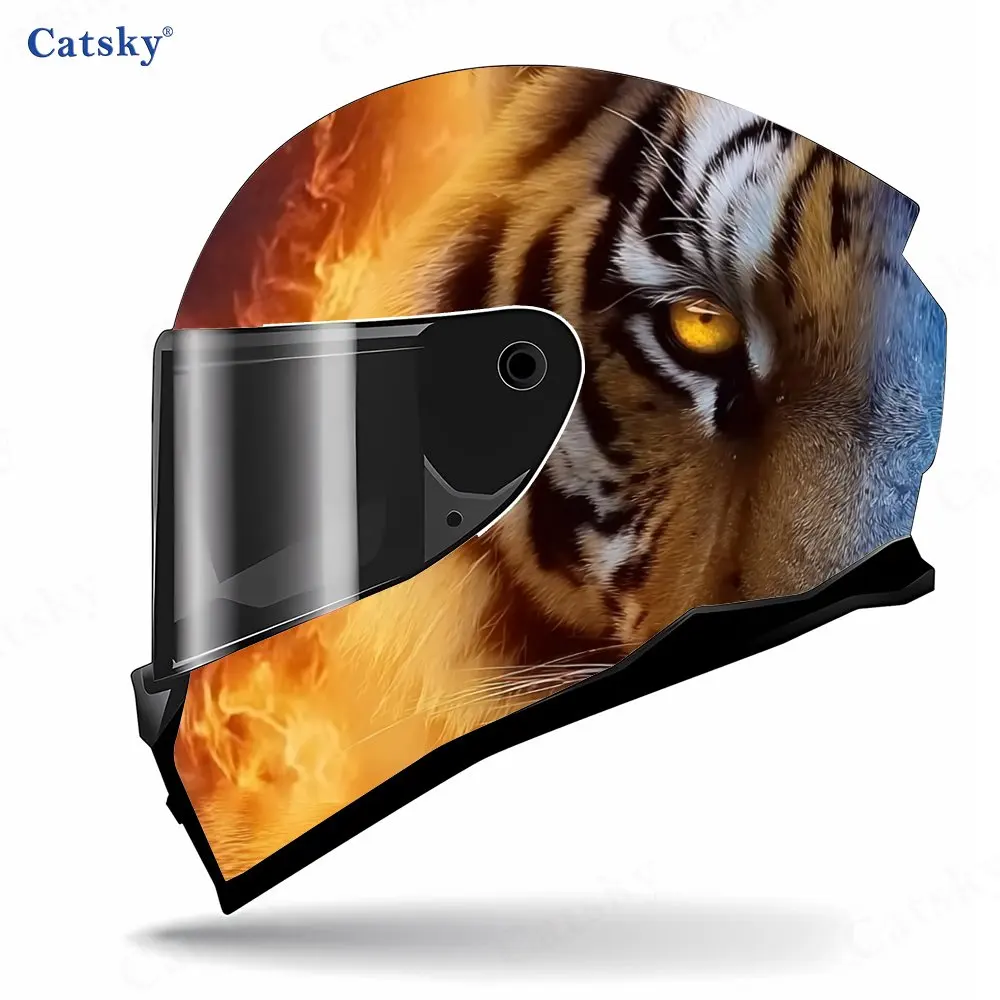 ملصق خوذة دراجة نارية من مادة PVC ذاتية اللصق مقاومة للماء من Ice and Fire Twin Tigers، لاصق بقوة ولا تسقط، مقاوم للماء #3