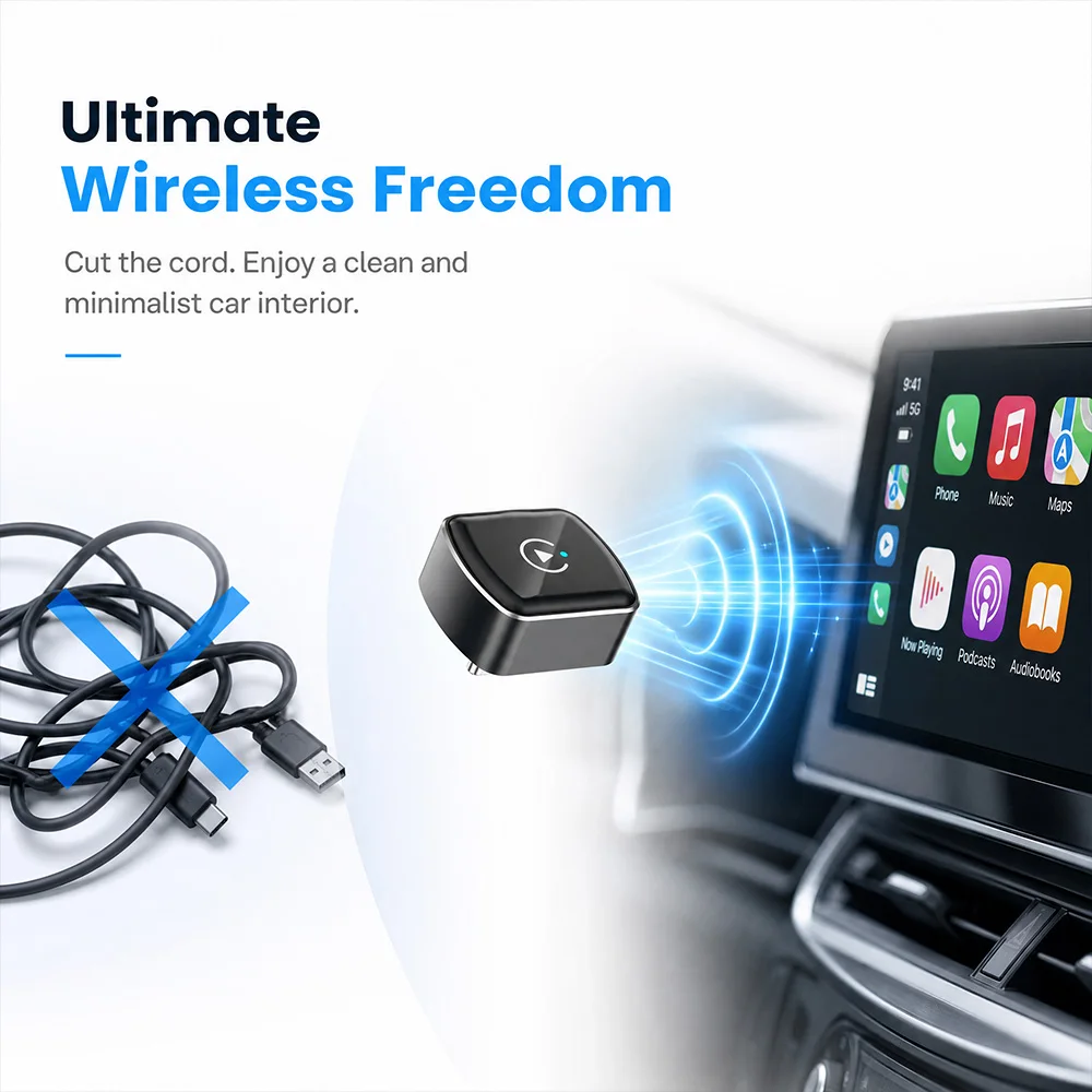 Wireless CarPlay & Android Auto 2 IN 1 Dongle Fast Auto-Connect Compact Plug & Play for iPhone Android, Type-C Port No Delay view 2