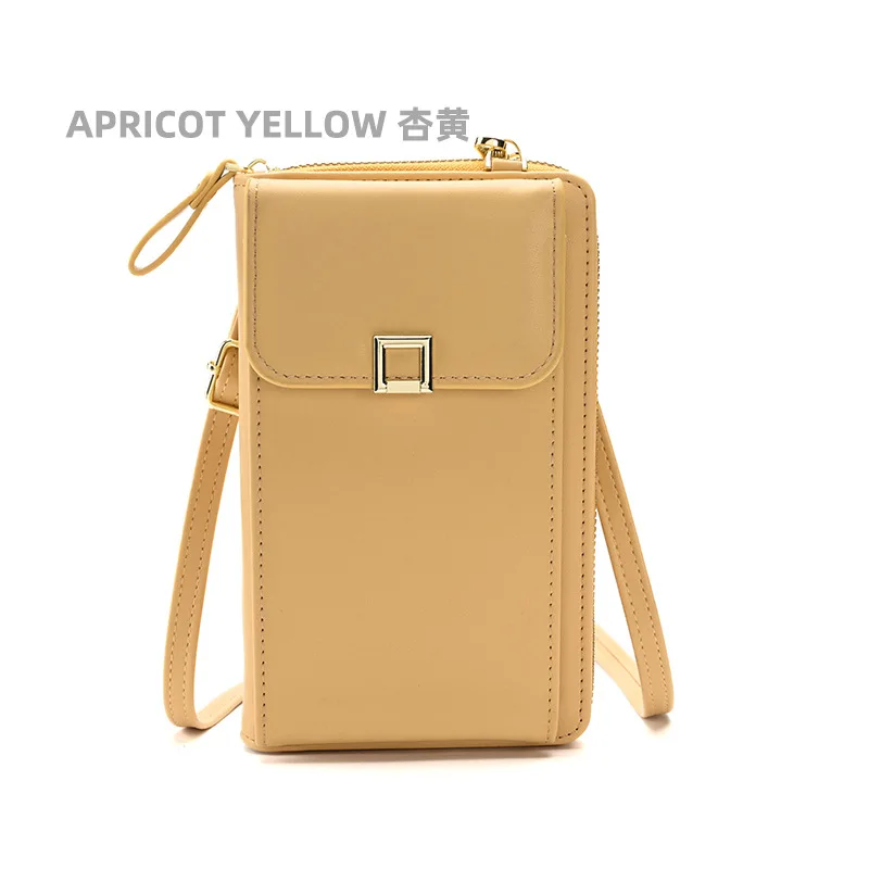 

All-Match Zipper Shoulder Bag Trendy Solid Color Phone Bag Versatile Purse With Detachable Strap