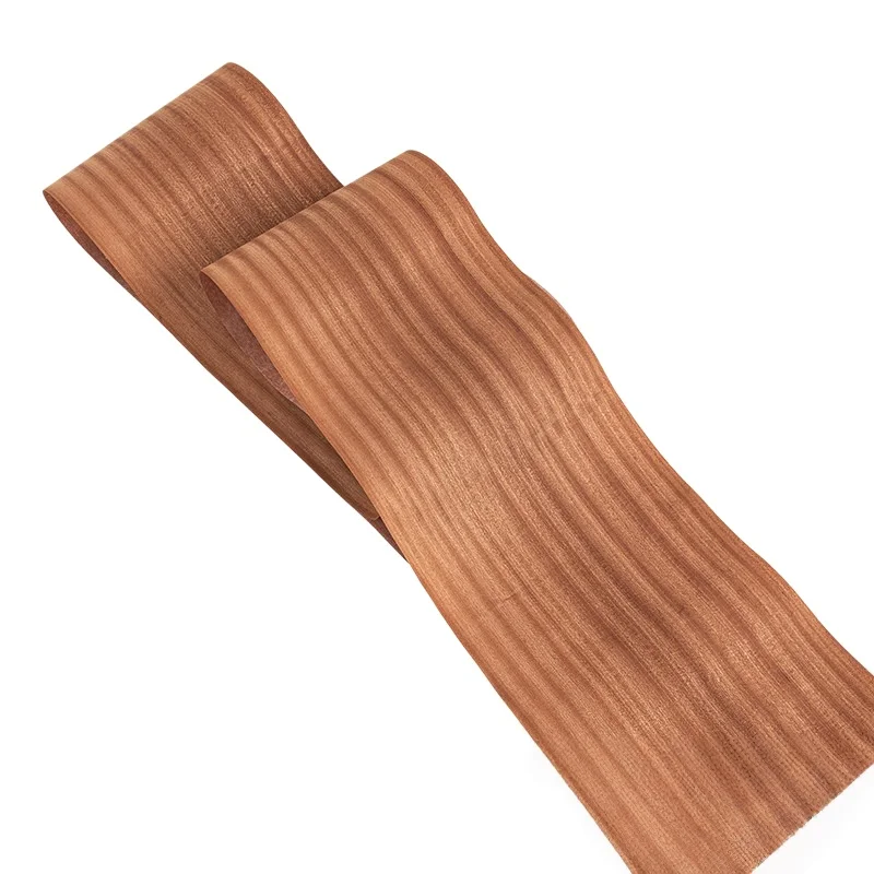 Sapele Straight Grain Veneer, 0.2mm, 250x18cm, For Jewelry Box & Artistic Inlay.(Backing Non-woven Fabric)