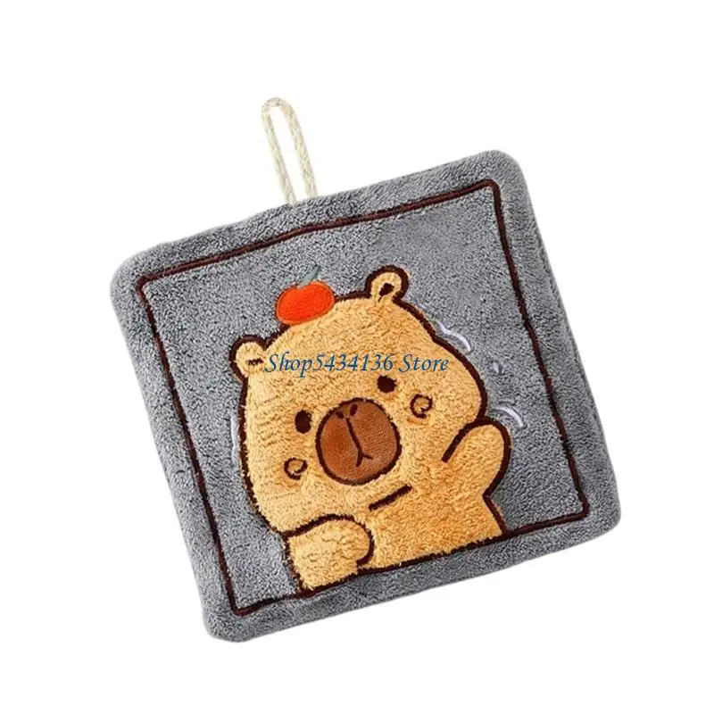 H7ED Kids Hand Towel Fun Capybara Hand Towels Soft Strong Water Absorption