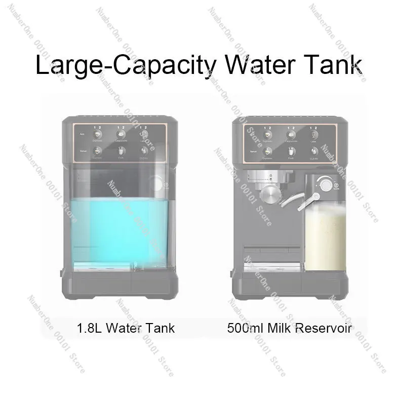 Color Touchscreen Mini Coffee Maker, Semi Automatic Espresso Brewer with Built-in Milk Tank