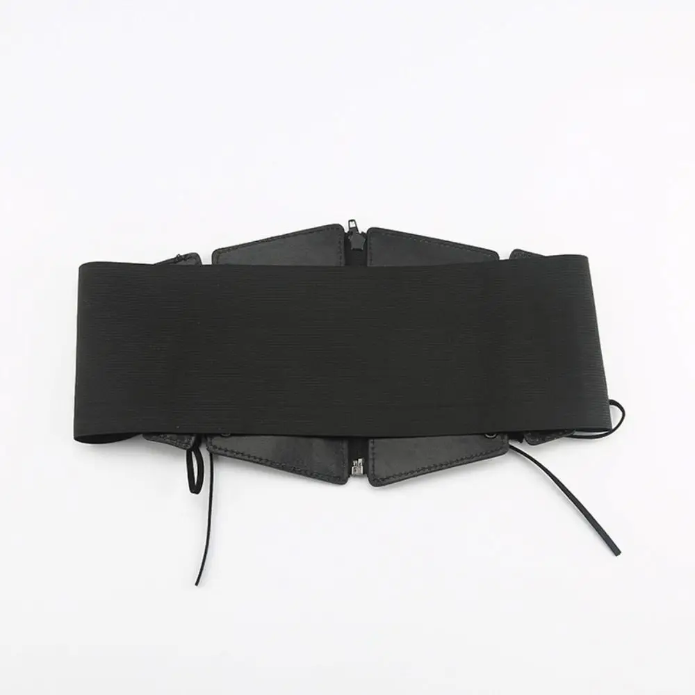 Luxury PU Leather Zipper Cummerbunds Dress Girdle High Waist Female Waistband Strap Wide Waist Belt Women