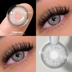 EYESHARE 2 Pcs Colored Contact Lenses for Brown Eye Lenses Natural Gray Contact Lens Blue Contact Yearly Fashion Green Pupils