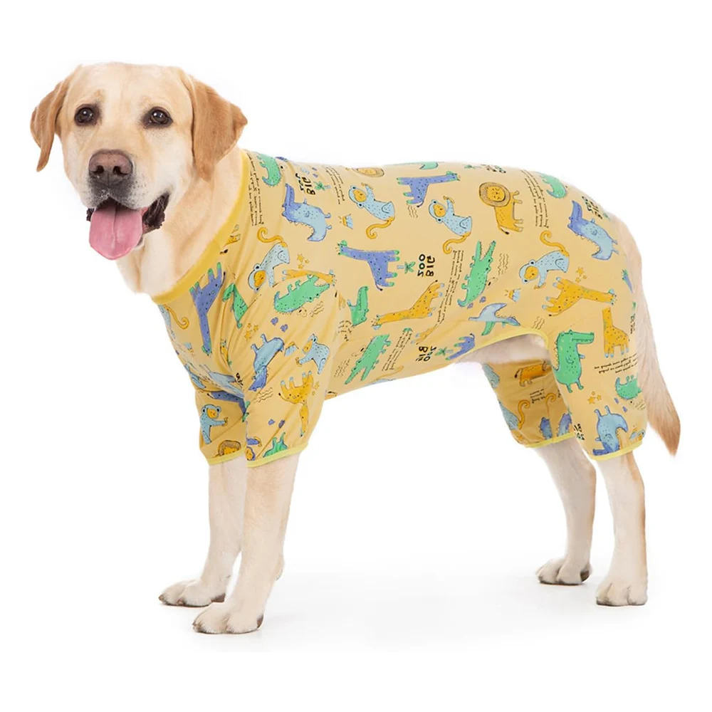

Dog Pajamas Soft Dog Pjs Doggie Jammies for Small Dogs Boy Girl Cotton Onesie with Dinosaur Stretchy Pet Outfit Comfy Clothes