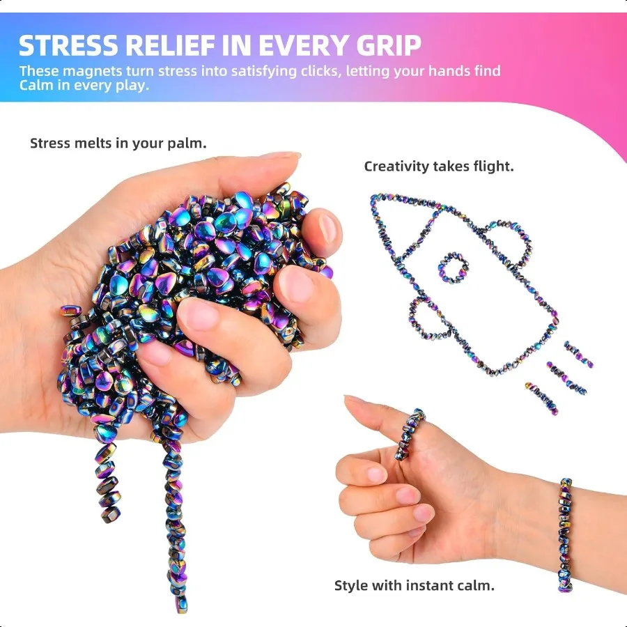 550pcs Fidget Toys for Adults TeensWeak Magnetic Balls Ferrite Putty Colorful Str Relief Sensory Toys for Autism ADHD Anxiety M