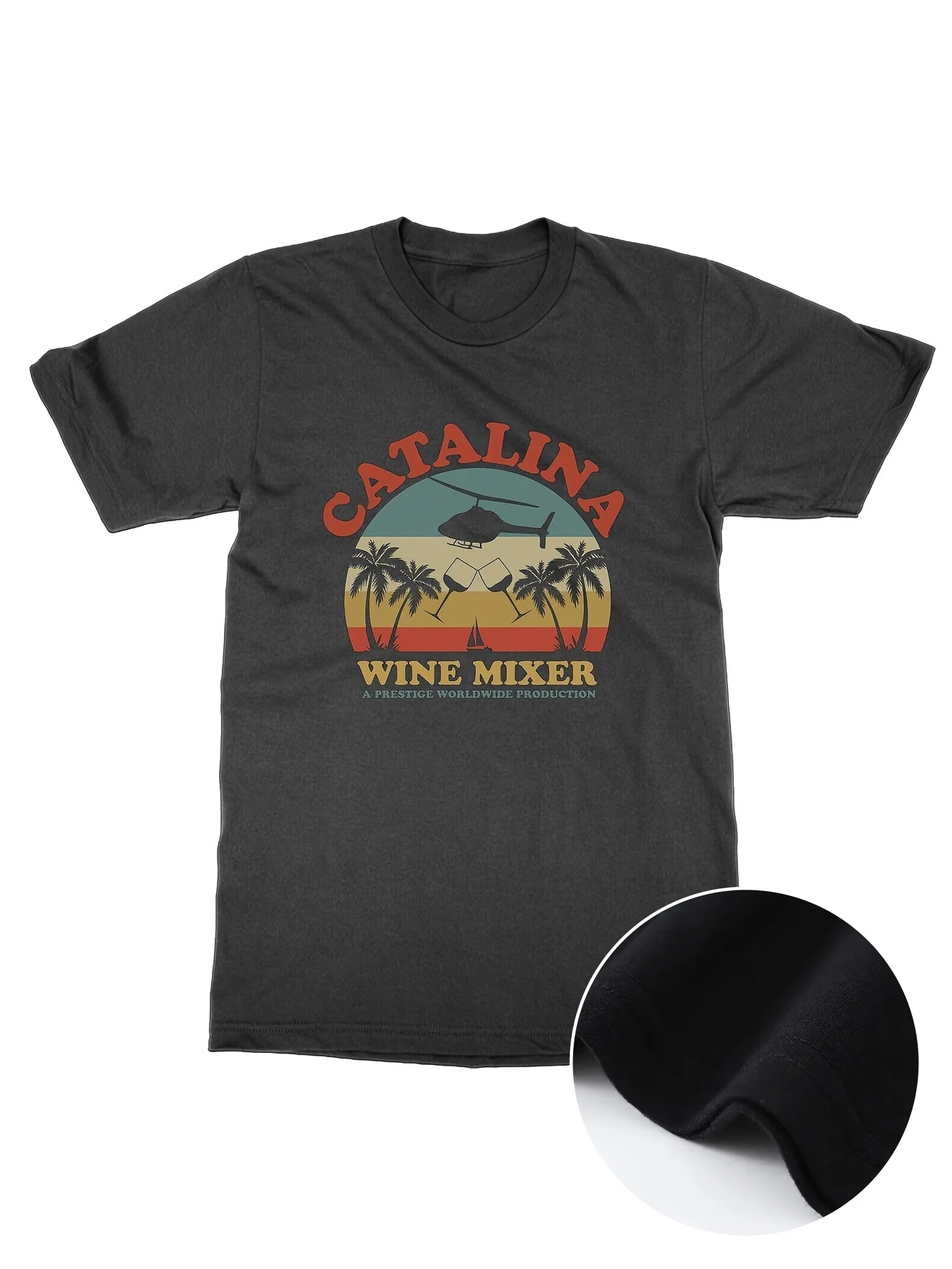 

Catalina Wine Mixer Long-Sleeve T-Shirt - 100% Cotton, Round Neck, Sporty Going Out Tee