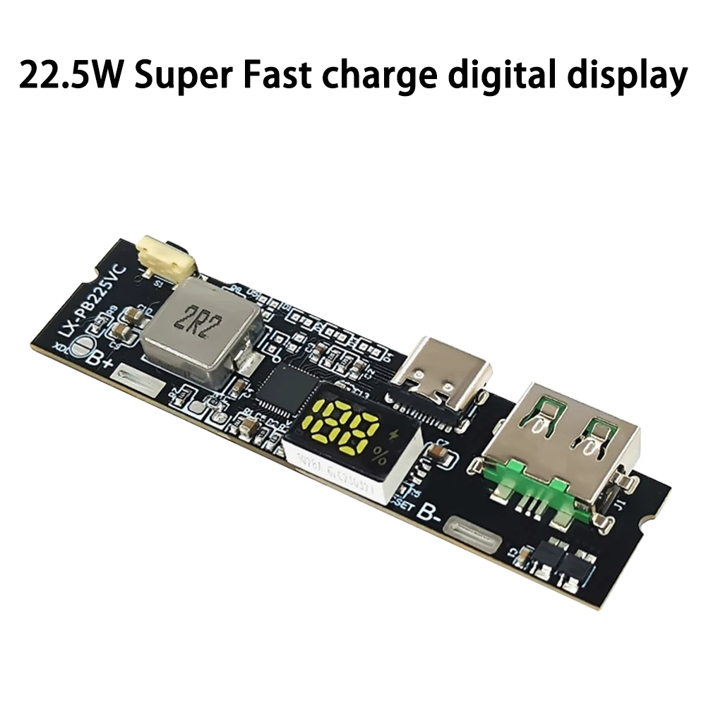 22.5 واط اتجاهين شحن سريع بنك الطاقة المحمول 18650 وحدة شحن مع شاشة ديجيتال منفذ USB/type-c دعم Vooc