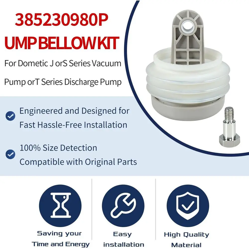 Fits for Dometic 385230980 Pump Bellow Kit Include 385310076 1-1/2 Duckbill Valve (4Pack) and 385310151 O-Ring (2 Pack) Replace