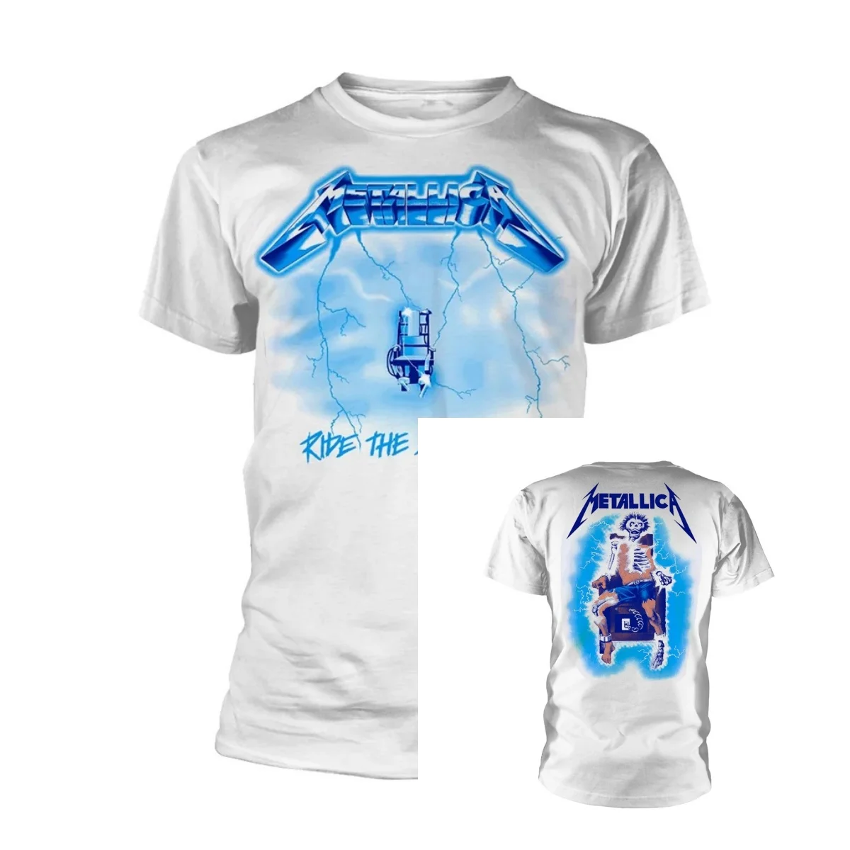 

Metallica Ride The Lightning (white) T-shirt High-end Luxury Is for Both Men and Women Top Y2k 2026 Summer