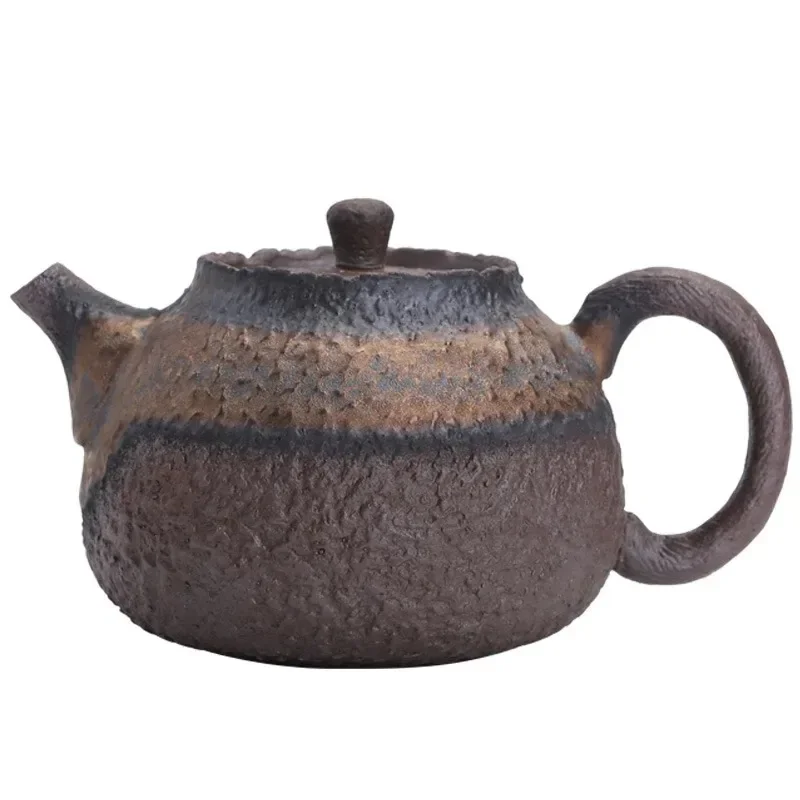 

Manual Retro Japanese Stoneware Teapot Gilded Iron Glaze Tea Pots Traditional Chinese Tea Set