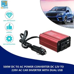 300W DC to AC Power Converter DC 12V to 220V AC Car Inverter Automatic Transformer With Dual USB EU Socket Car Adapter Dropship