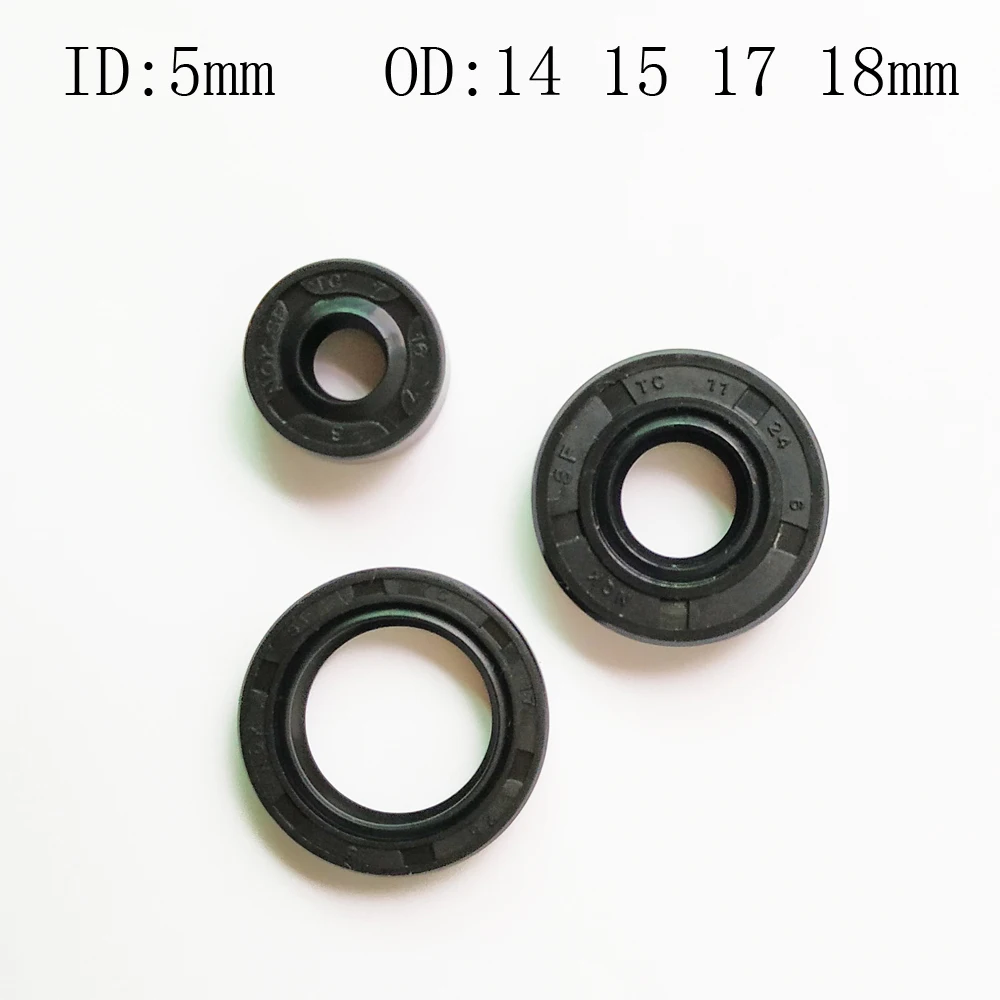 2 4 6 8 10PCS 5X14X5 5X15X5 5X17X6 5X18X7MM NBR Shaft Skeleton Oil Seal TC Nitrile Rubber Ring Gasket